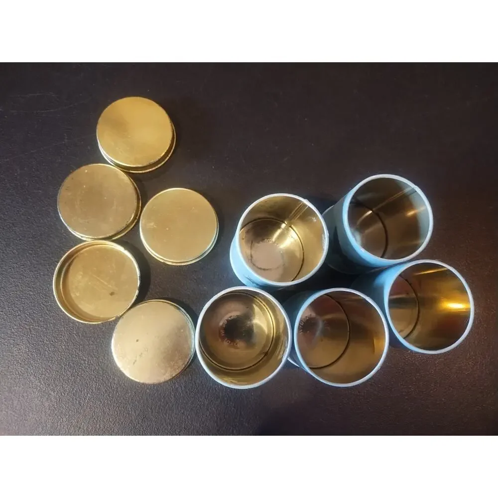 5 Small Tin Kitchen Canisters Lids Blue Bug Butterfly 3